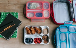 stock photo of student lunches