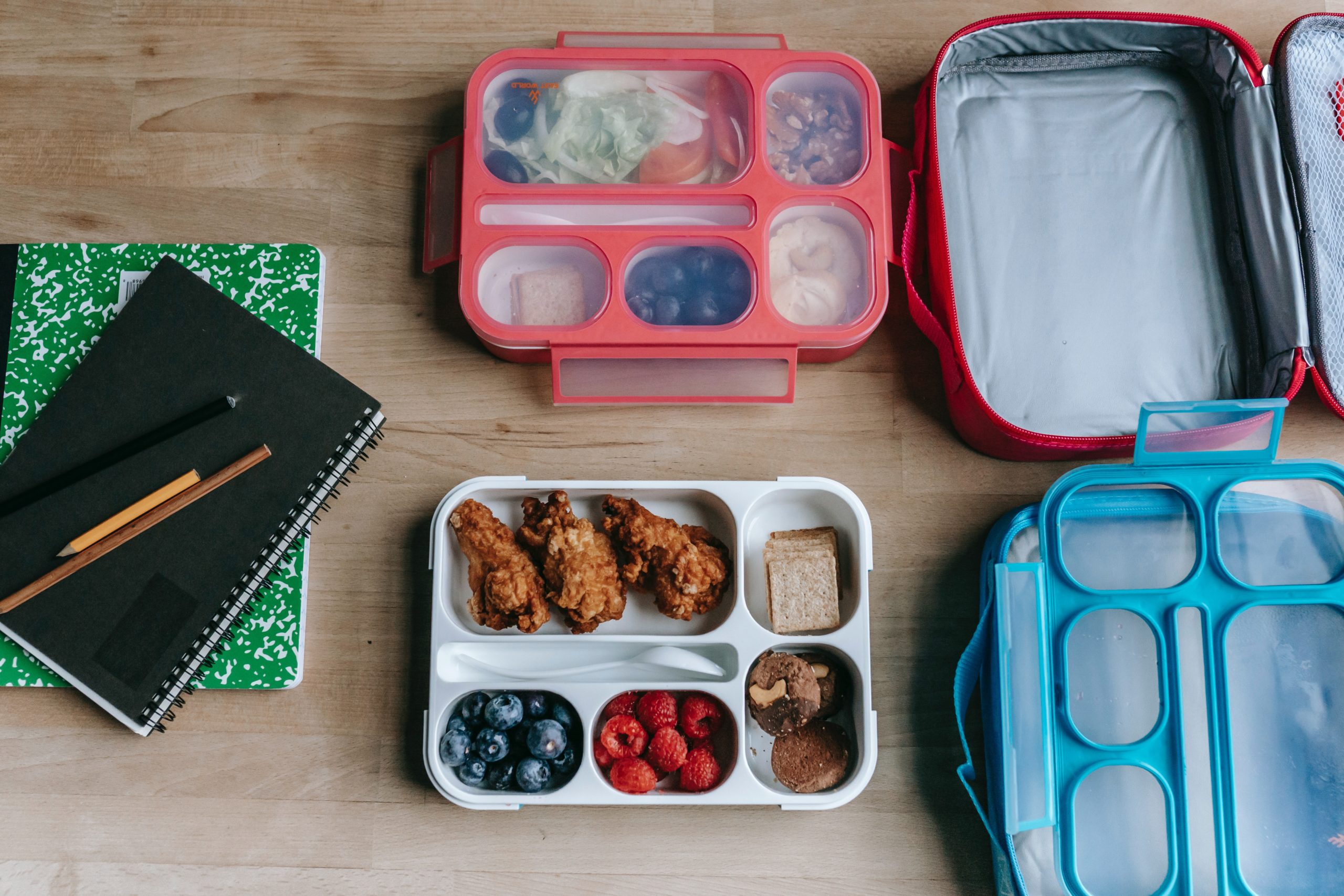 stock photo of student lunches