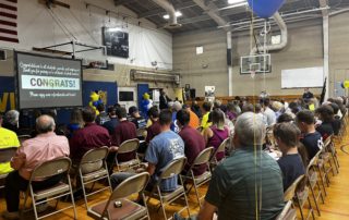 Students and family celebrate future employment at Wolcott Tech Career Signing Day