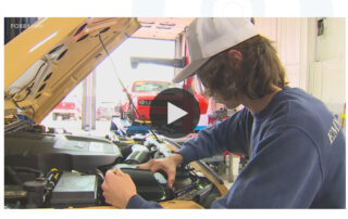 Technical high school students battle in car competition